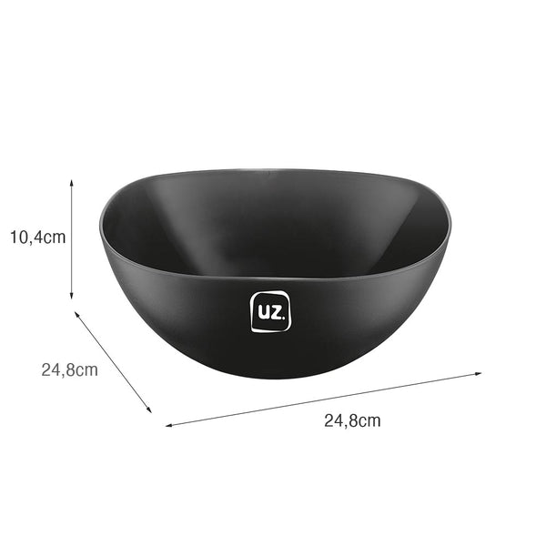 Saladeira Gold 2 Litros Preto UZ - medidas