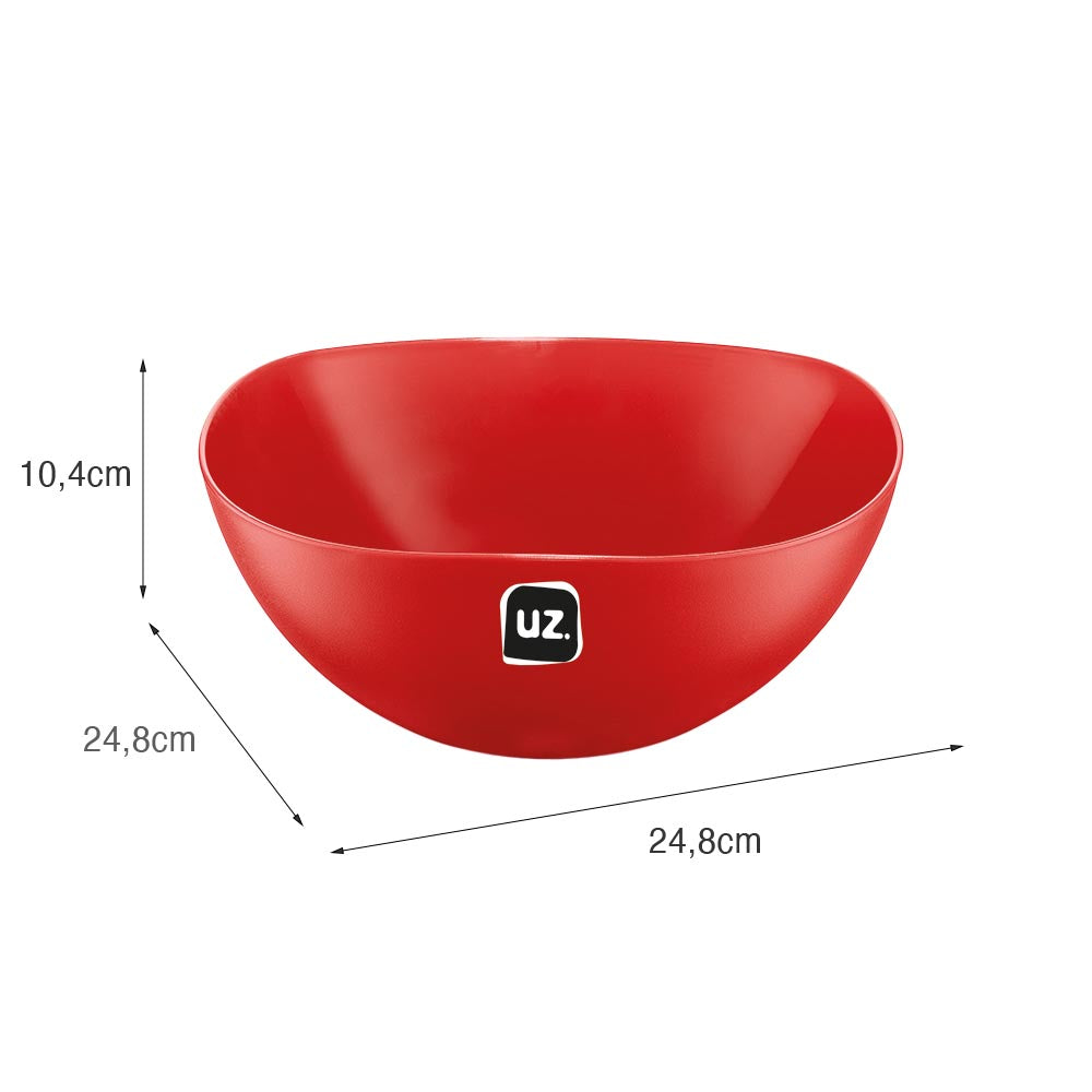 Saladeira Gold 2 Litros Vermelho UZ - medidas