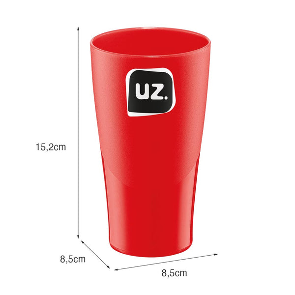 Copo Slim 500ml Vermelho UZ - medidas