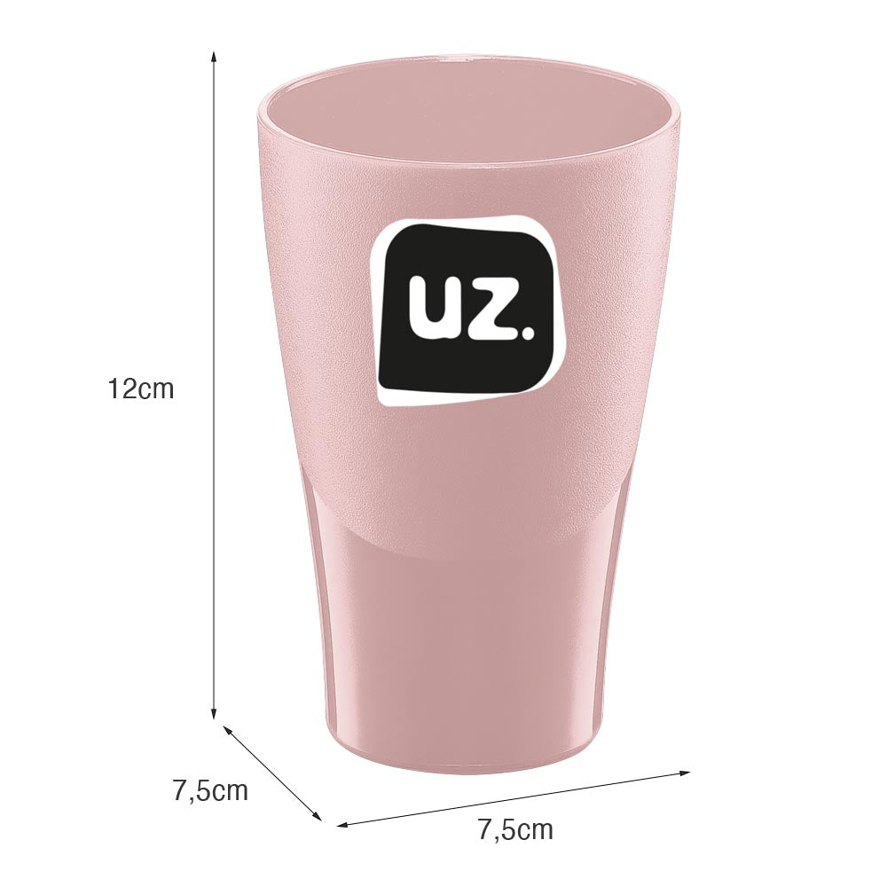 Copo Slim 300ml Rosa UZ - medidas