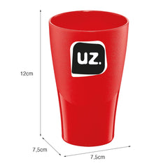 Copo Slim 300ml Vermelho UZ - medidas