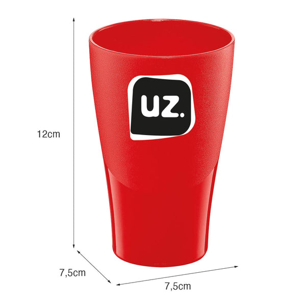 Copo Slim 300ml Vermelho UZ - medidas