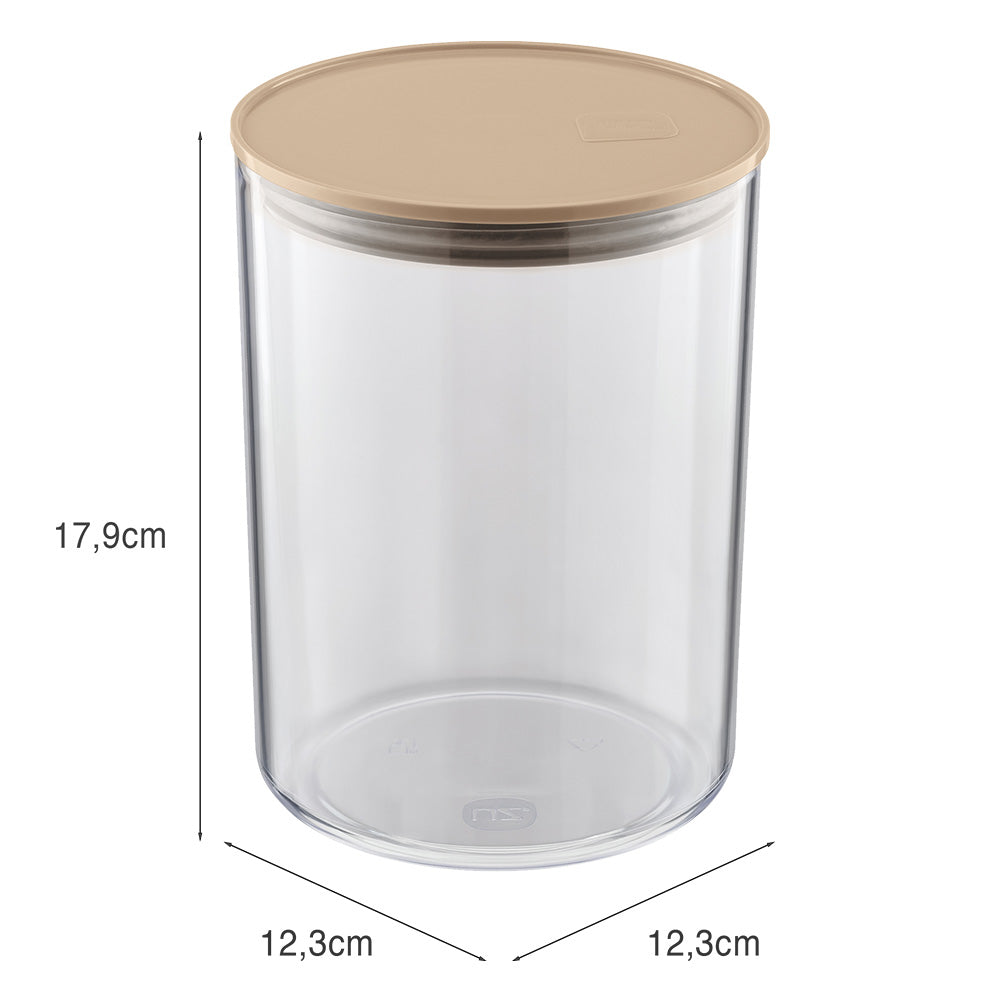 Organizador Hermético 1,4litros Capuccino UZ - medidas