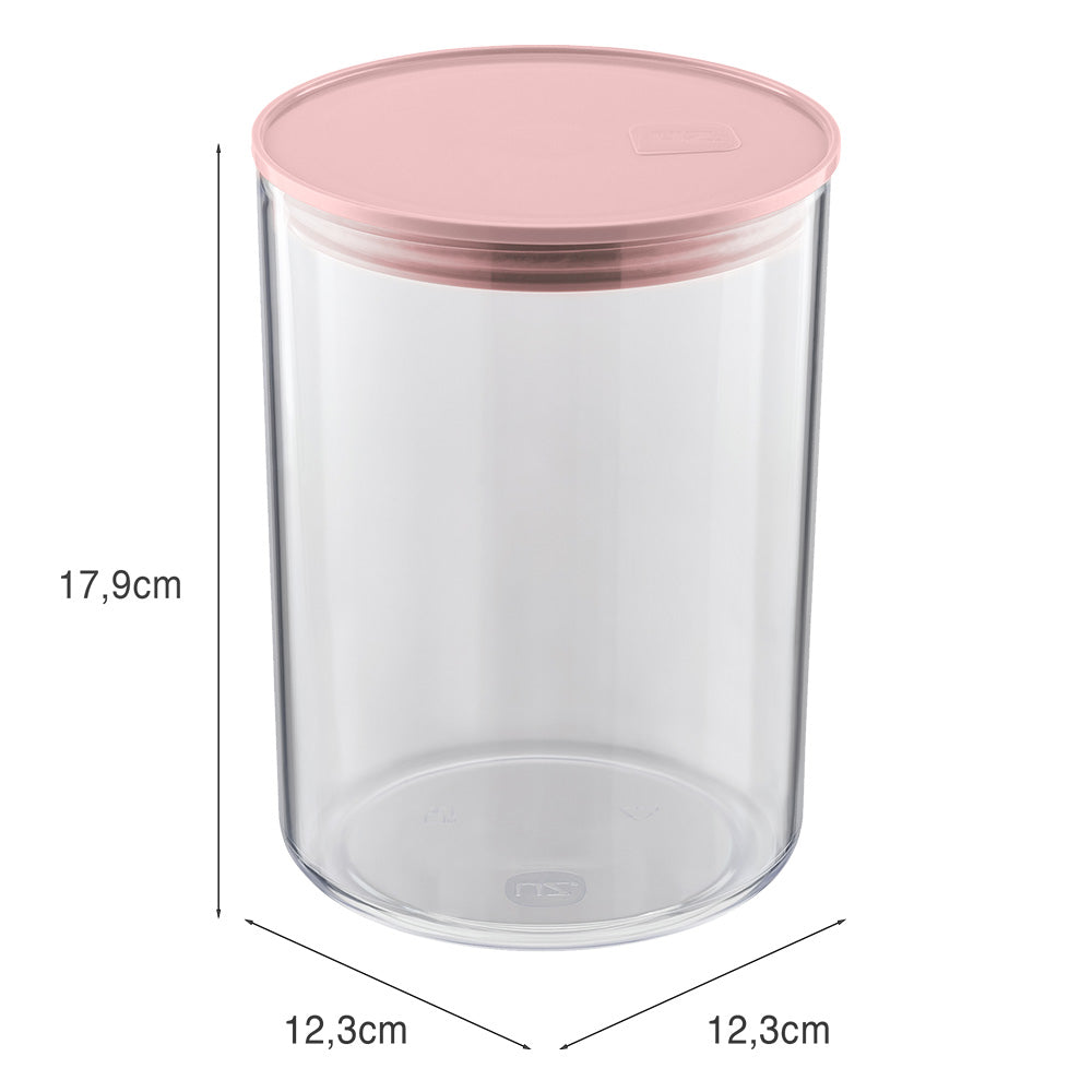 Organizador Hermético 1,4litros Rosa Quartz UZ - medidas