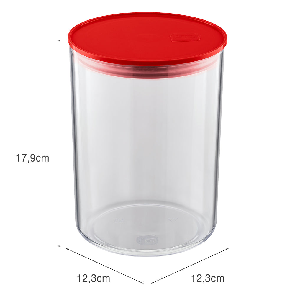 Organizador Hermético 1,4litros Vermelho UZ - medidas