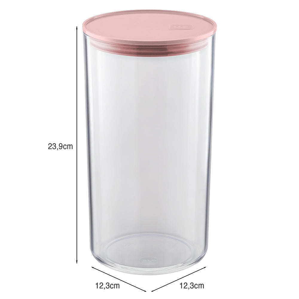 Organizador Hermético 1,9litros Rosa Quartz UZ - medidas