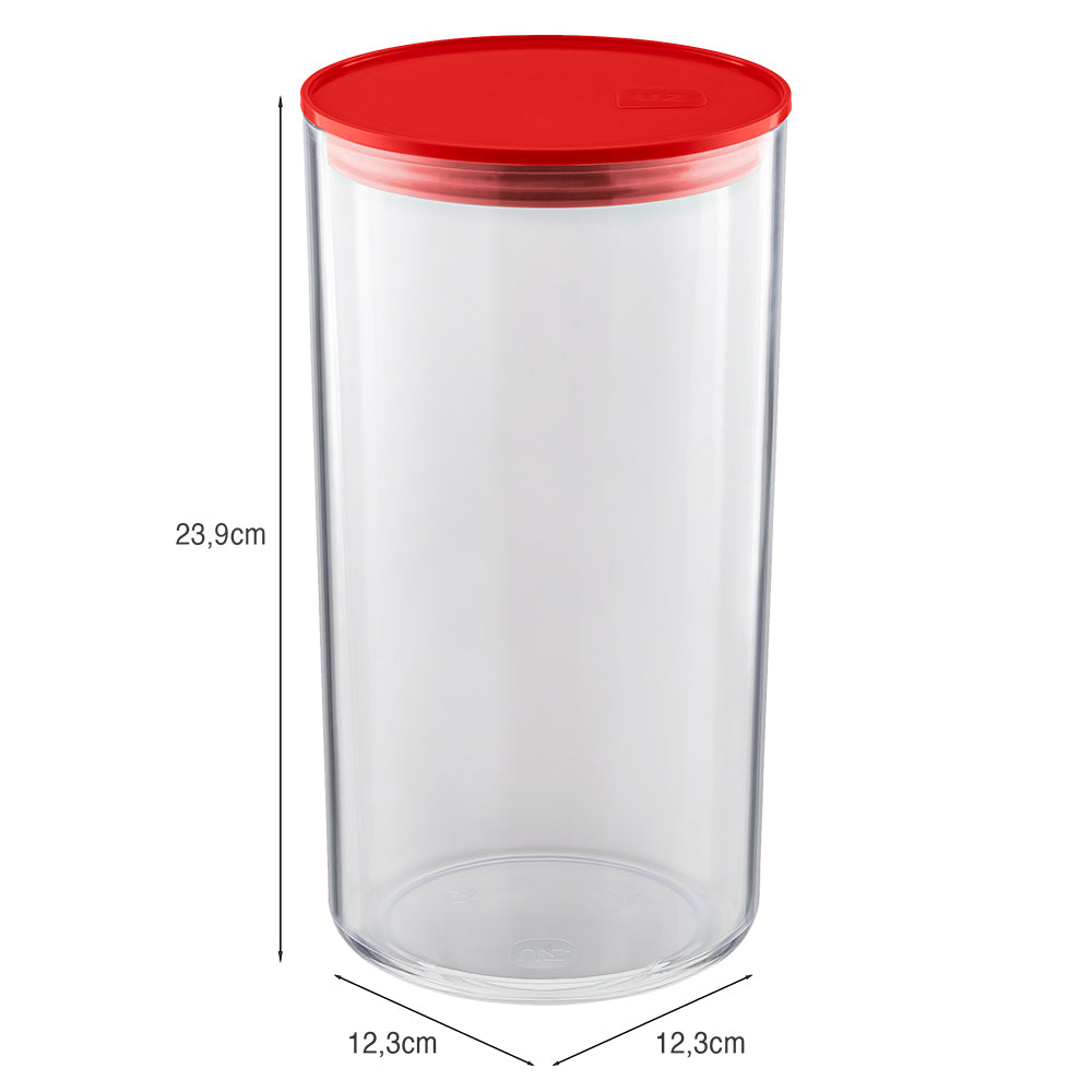 Organizador Hermético 1,9litros Vermelho UZ - medidas
