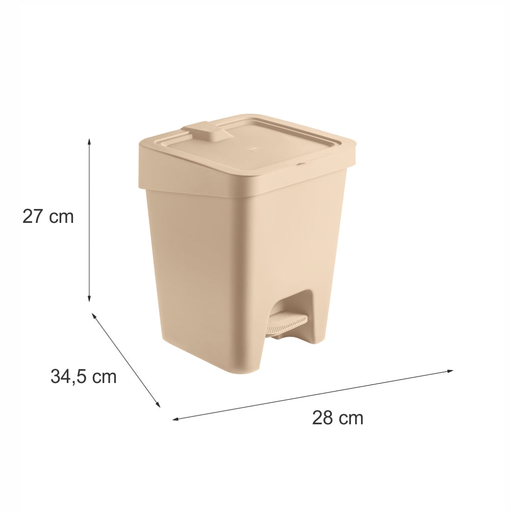 Lixeira Slim 15 Litros com Pedal Capuccino UZ - medidas