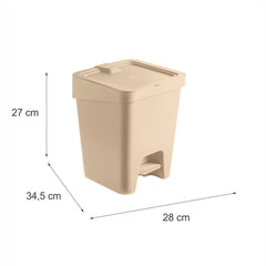 Lixeira Slim 15 Litros com Pedal Capuccino UZ - medidas