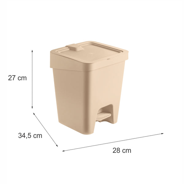 Lixeira Slim 15 Litros com Pedal Capuccino UZ - medidas