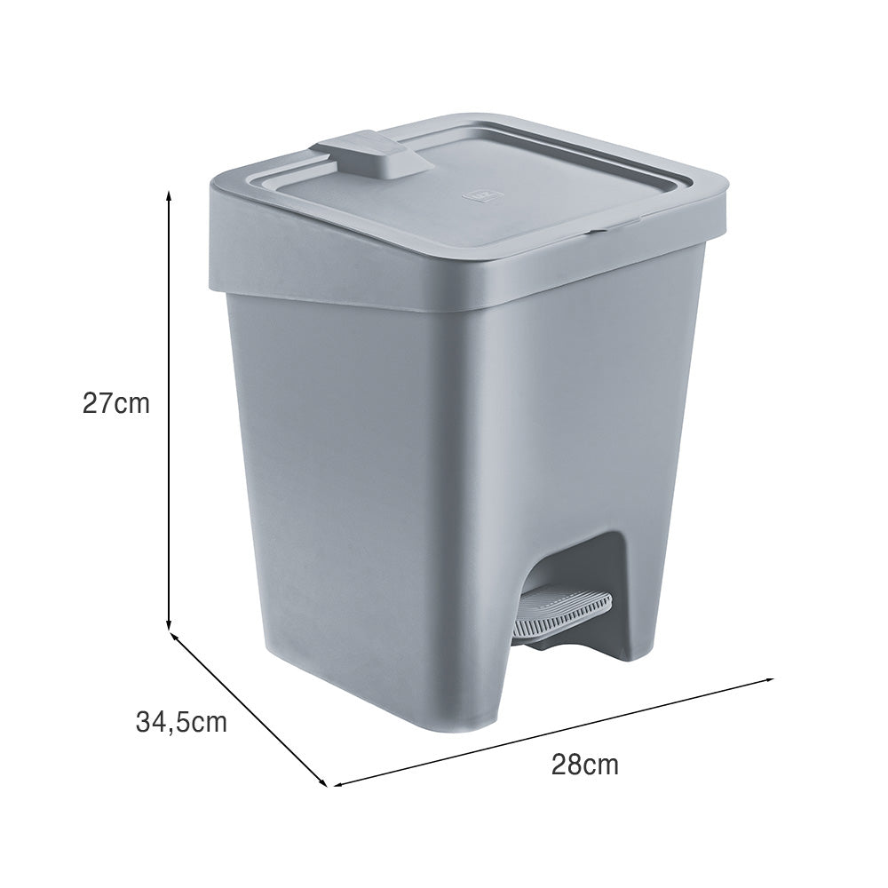 Lixeira Slim 15 Litros com Pedal Cinza UZ