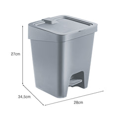 Lixeira Slim 15 Litros com Pedal Cinza UZ