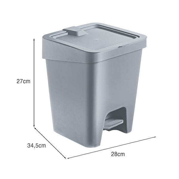 Lixeira Slim 15 Litros com Pedal Cinza UZ