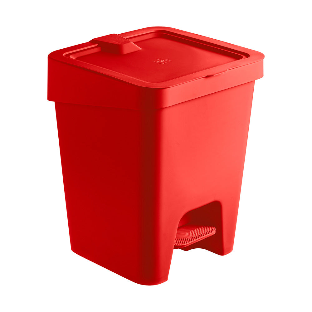 Lixeira Slim 15 Litros com Pedal Vermelho UZ