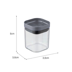 Organizador Hermético 150ml com Tampa Cinza UZ - medidas