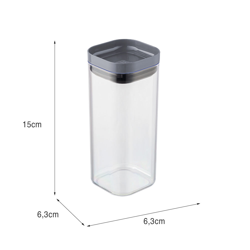 Organizador Hermético 350ml com Tampa Cinza UZ - medidas