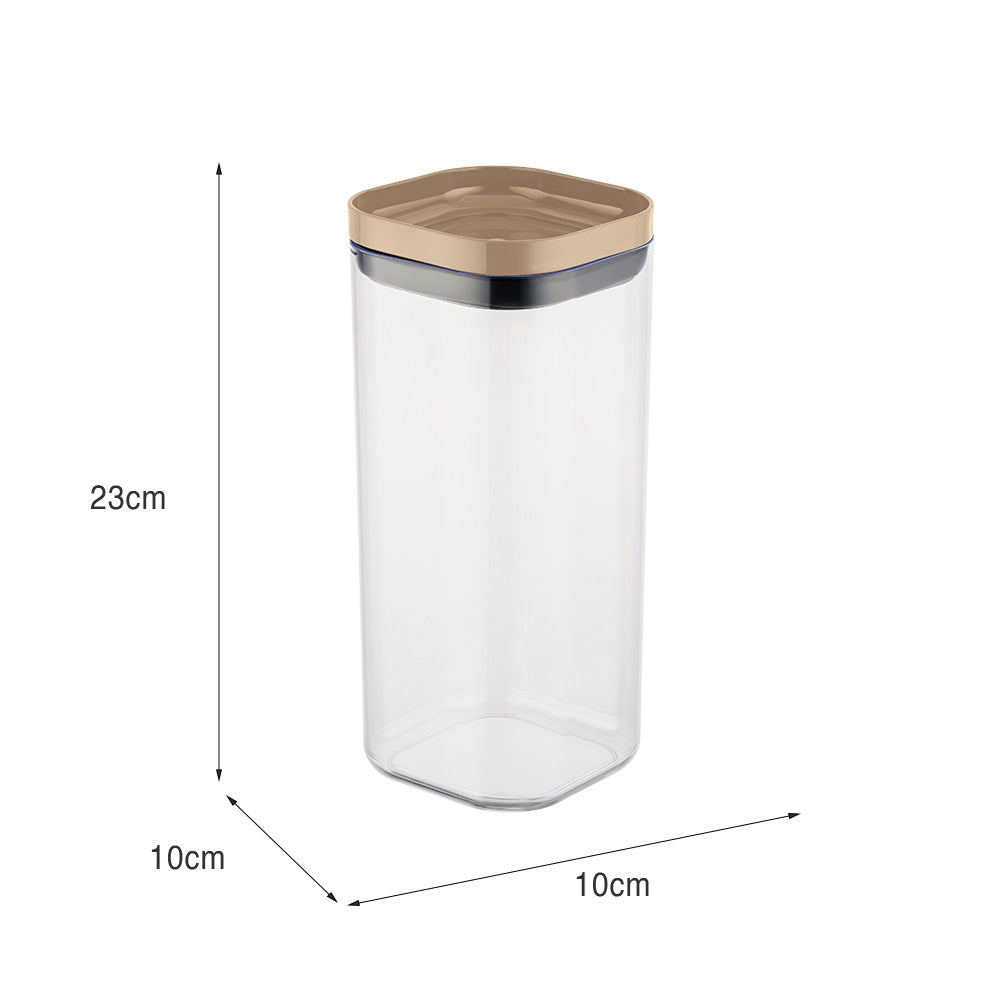 Organizador Hermético 1,5 Litros com Tampa Capuccino UZ - medidas