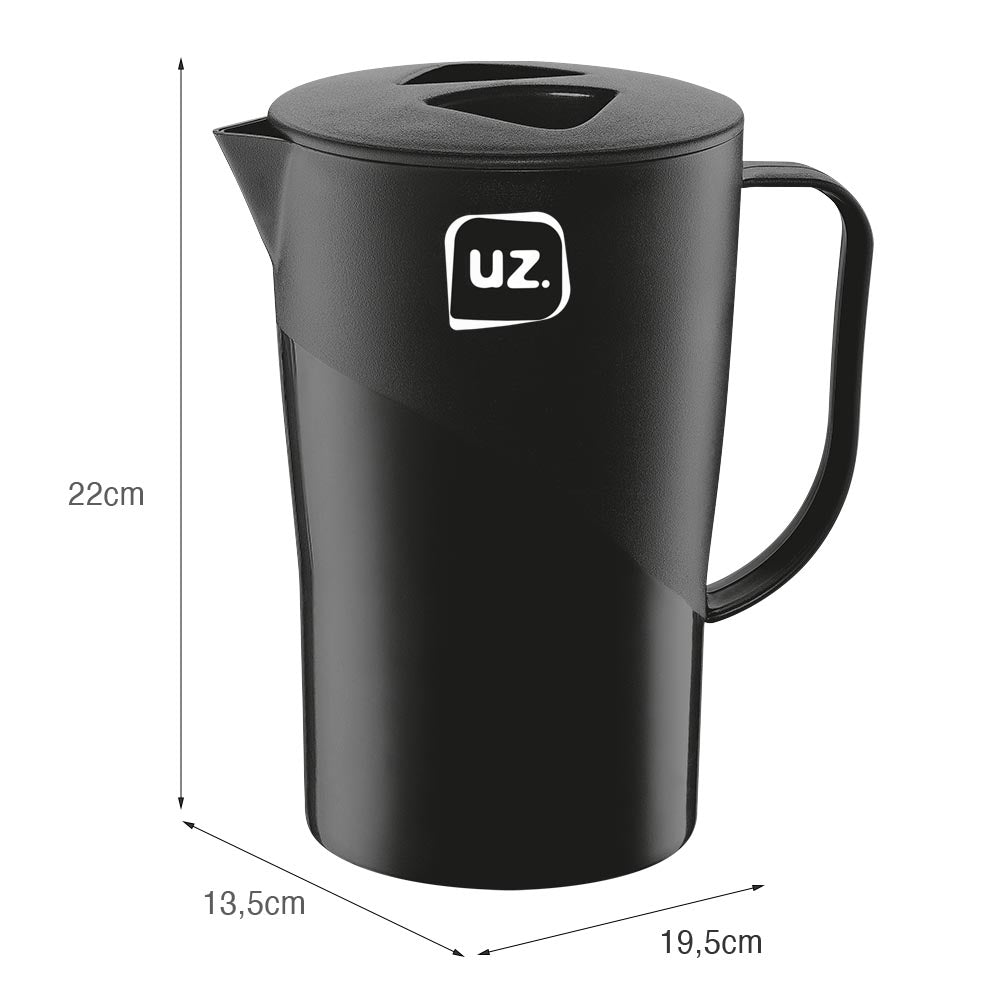 Jarra Slim 2 Litros Preto UZ - medidas