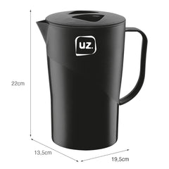 Jarra Slim 2 Litros Preto UZ - medidas