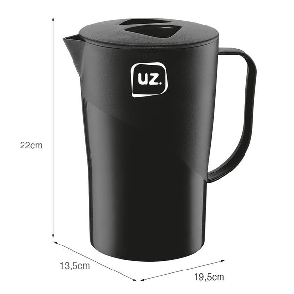 Jarra Slim 2 Litros Preto UZ - medidas