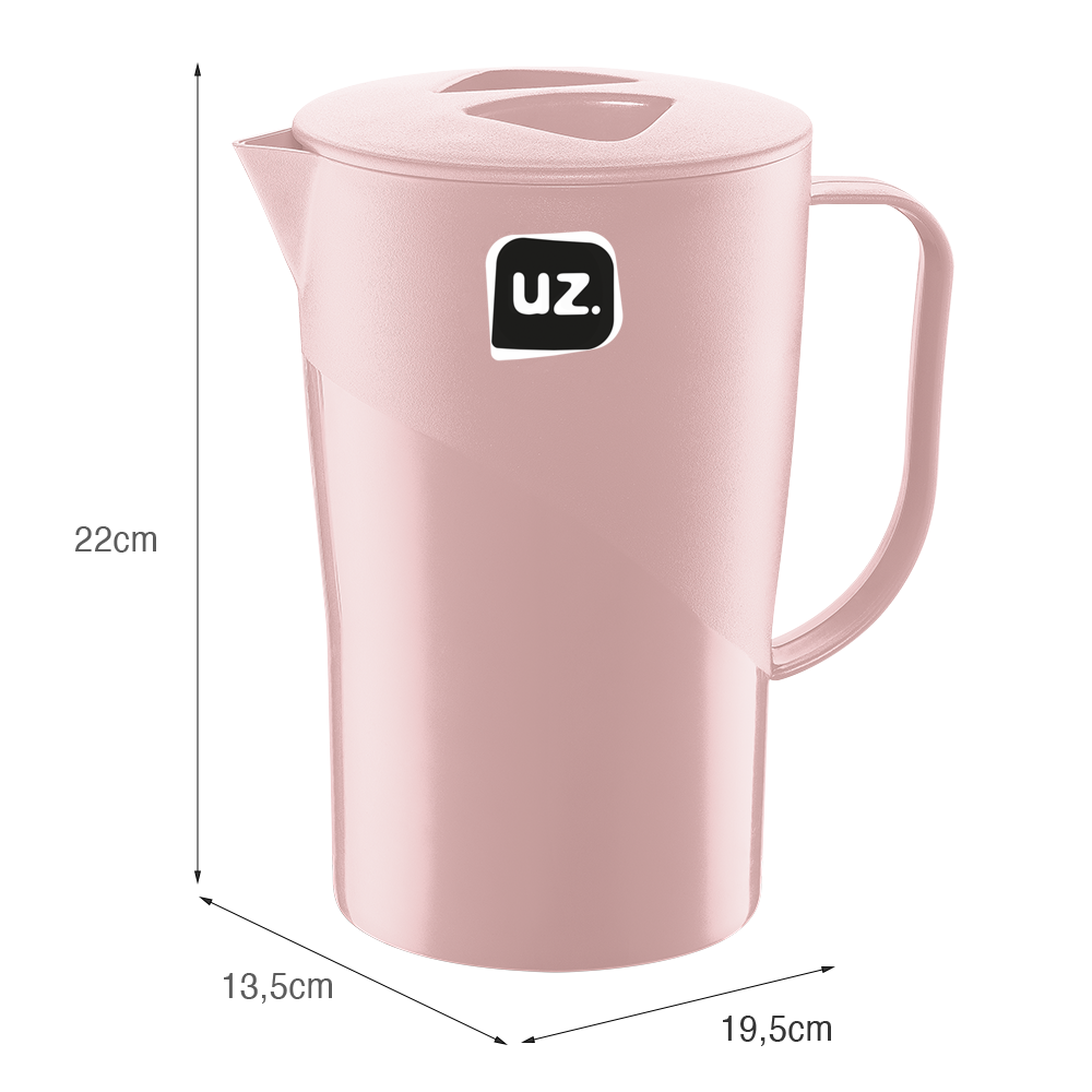 Jarra Slim 2 Litros Rosa UZ - medidas