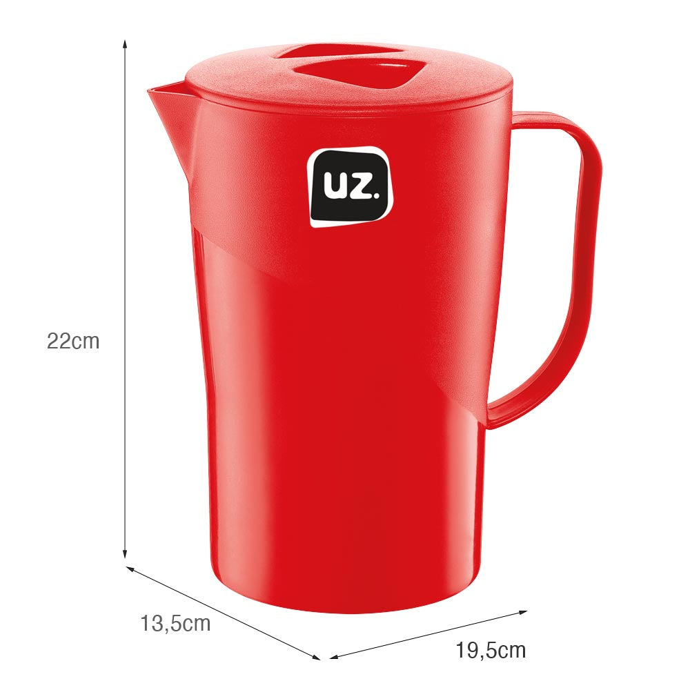 Jarra Slim 2 Litros Vermelho UZ - medidas