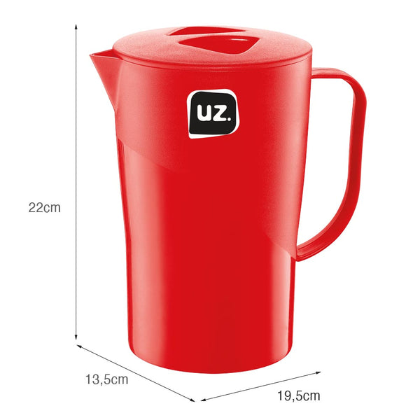 Jarra Slim 2 Litros Vermelho UZ - medidas