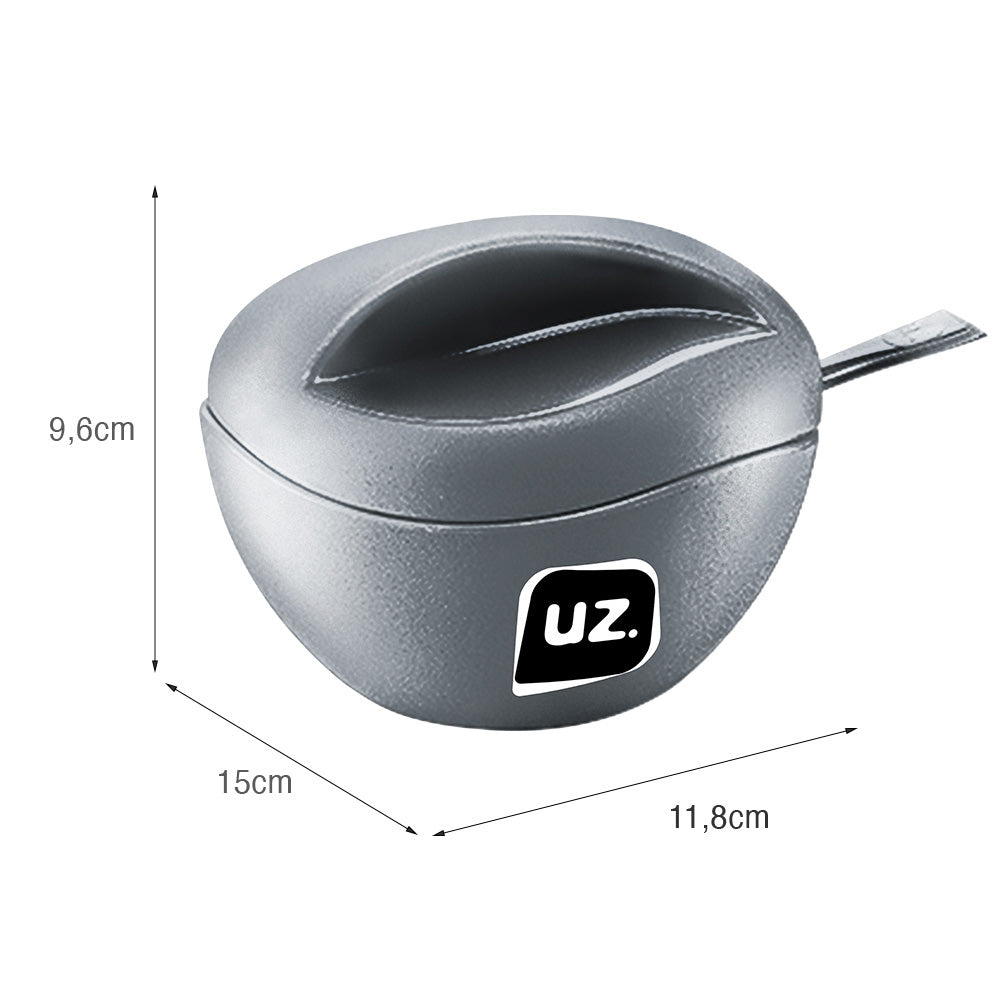 Açucareiro Gold 15cmx11,8cm Cinza UZ - medidas
