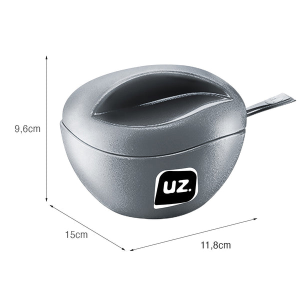 Açucareiro Gold 15cmx11,8cm Cinza UZ - medidas
