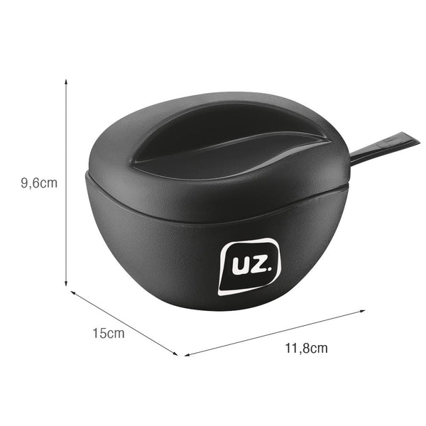 Açucareiro Gold 15cmx11,8cm Preto UZ - medidas