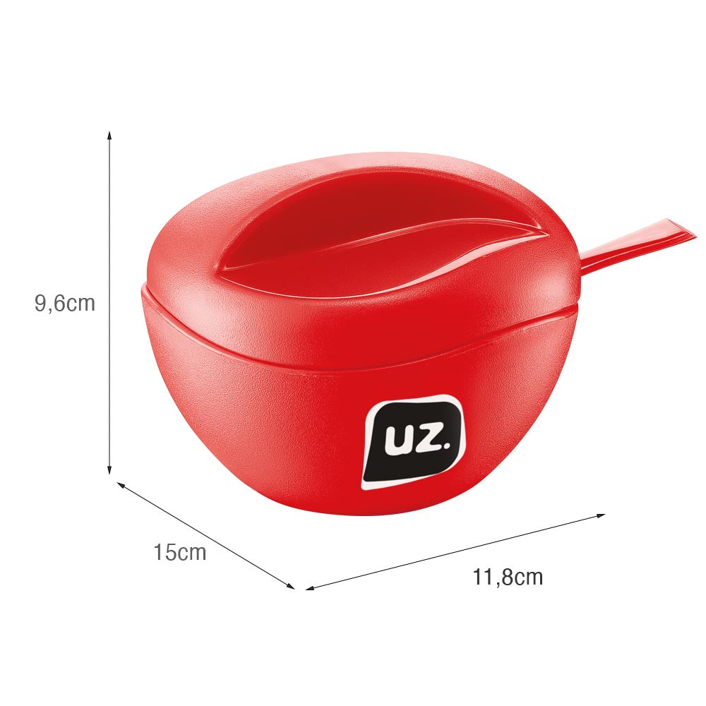 Açucareiro Gold 15cmx11,8cm Vermelho UZ - medidas