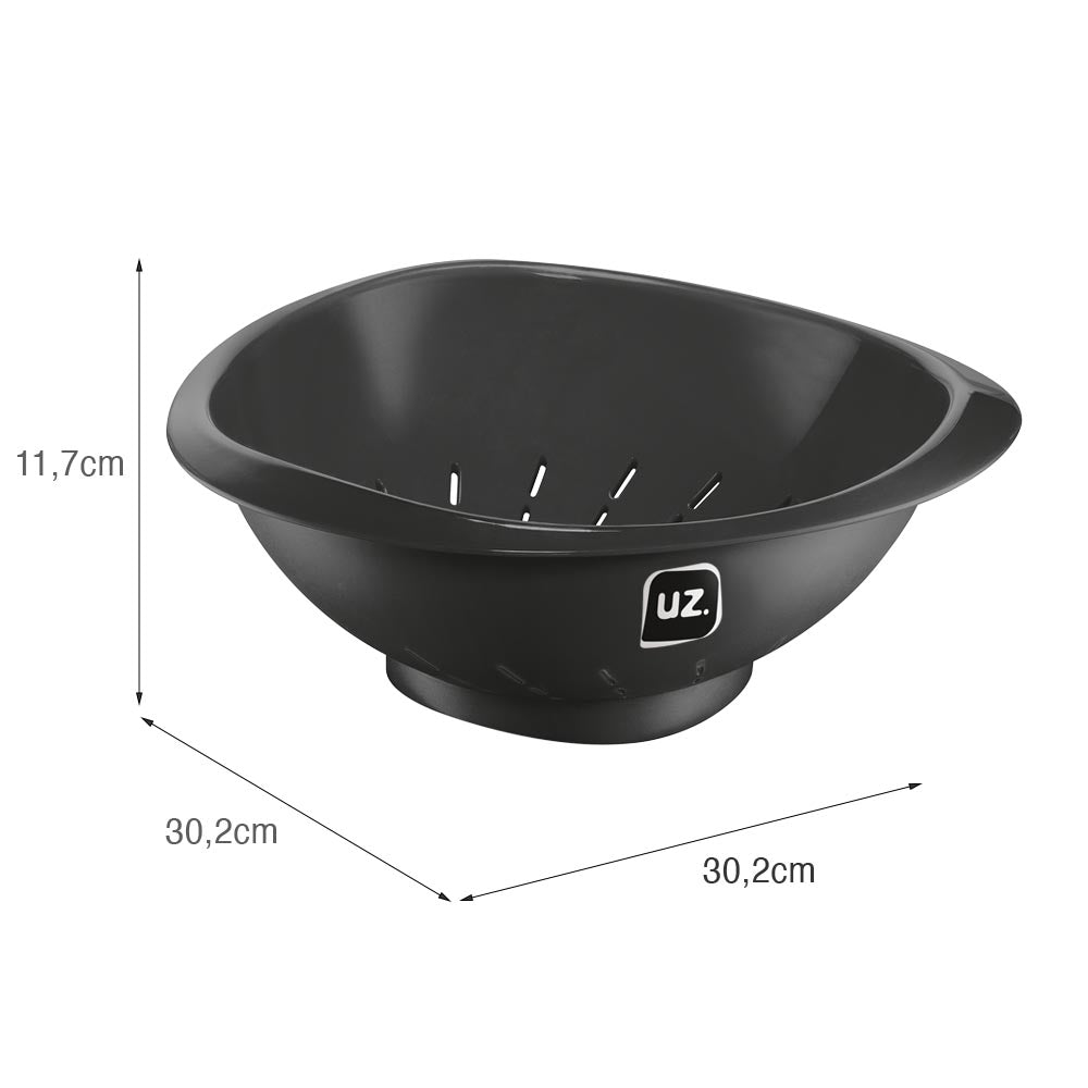 Escorredor de Massa Premium 30,2x30,2cm Preto UZ - medidas
