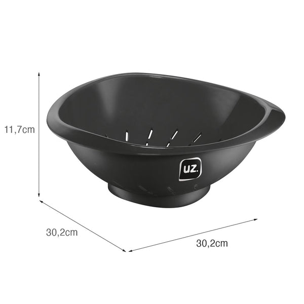 Escorredor de Massa Premium 30,2x30,2cm Preto UZ - medidas