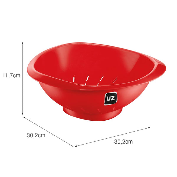 Escorredor de Massa Premium 30,2x30,2 Vermelho UZ - medidas