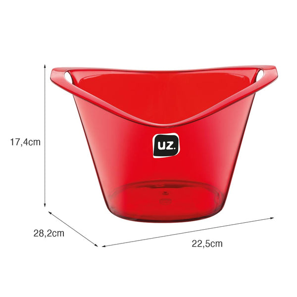 Balde de Gelo Gold 3l Vermelho Translúcido UZ - medidas