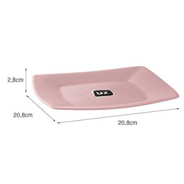 Prato para Lanche M Rosa UZ - medidas