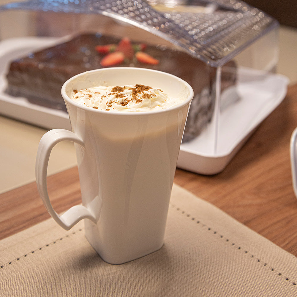 Caneca para Capuccino Plus 400ml Branco UZ - fundo branco