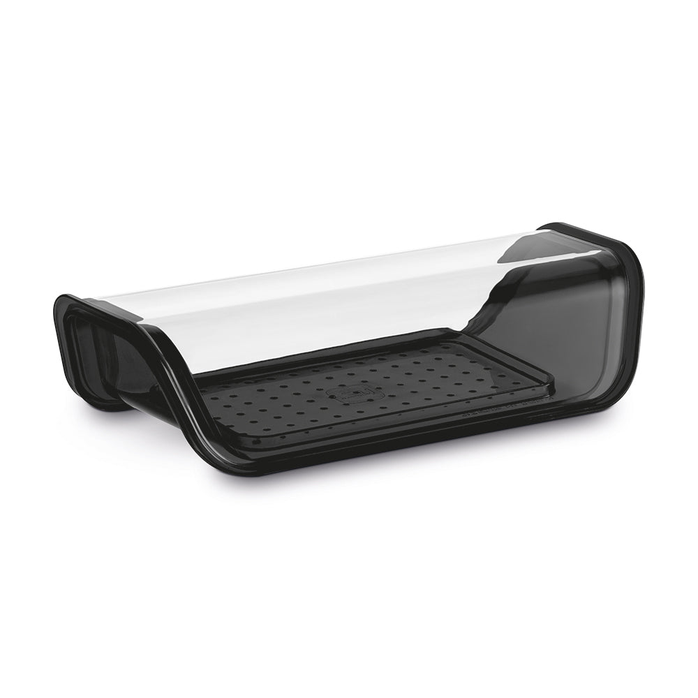 Travessa com Tampa e Bandeja Dreno 22,2cm Preto UZ - ambientada
