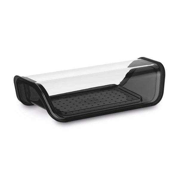 Travessa com Tampa e Bandeja Dreno 22,2cm Preto UZ - ambientada