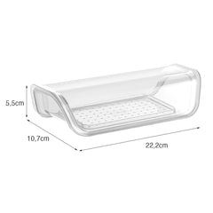 Travessa com Tampa e Bandeja Dreno 22,2cm Transparente UZ - medidas