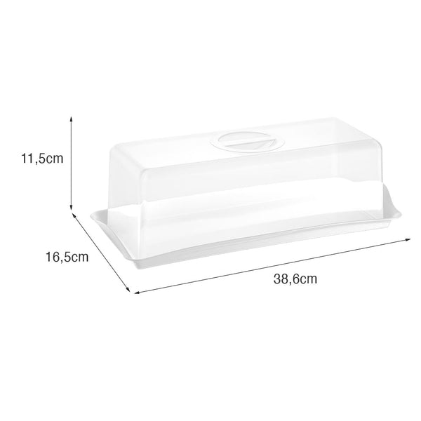 Porta Pães 16,5cm x 38,6cm Branco UZ - medidas