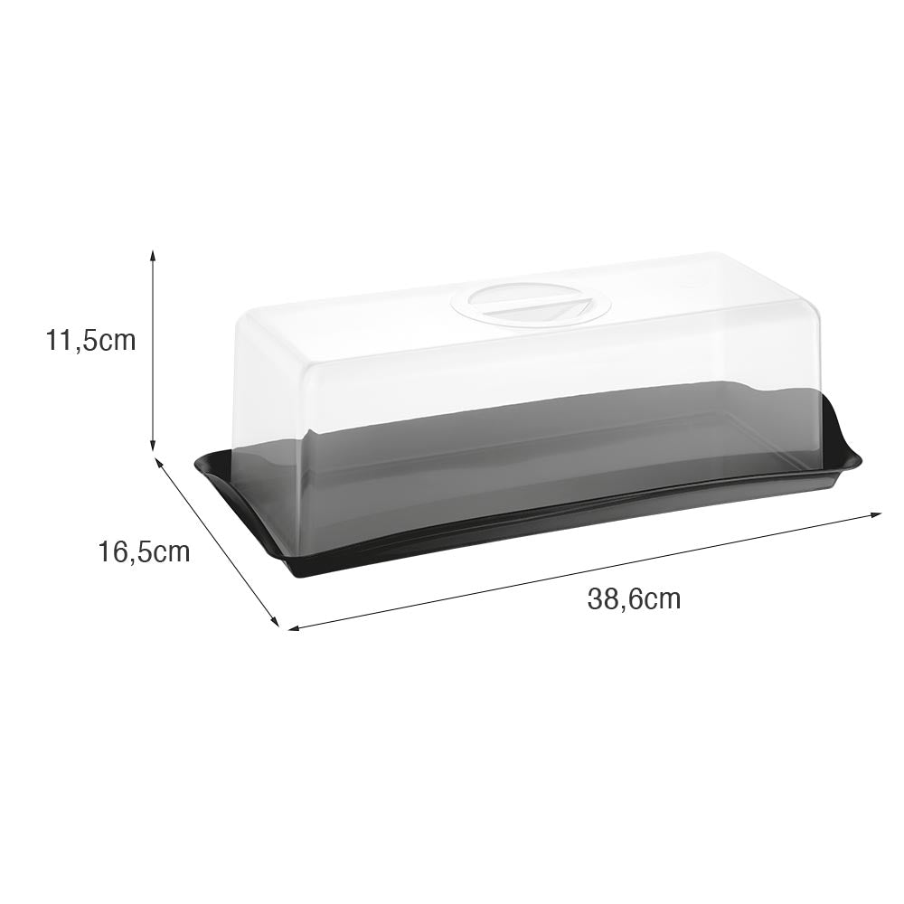 Porta Pães 16,5cm x 38,6cm Preto UZ
