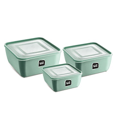 Kit 3 Potes Multiuso Premium Quadrado Verde Menta UZ