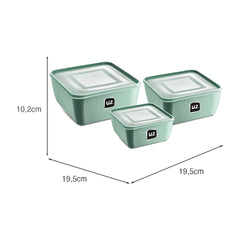 Kit 3 Potes Multiuso Premium Quadrado Verde Menta UZ