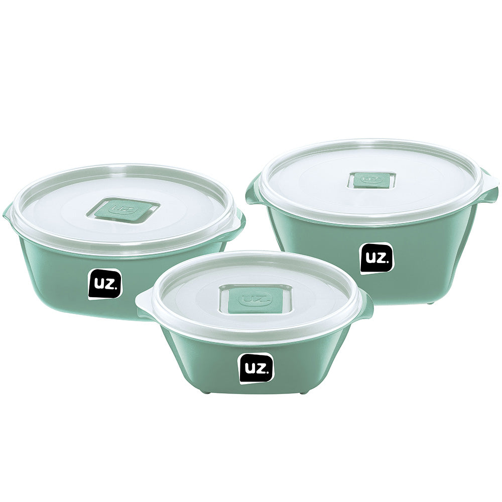 Kit 3 Pote Multiuso Premium Verde Menta UZ
