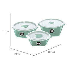 Kit 3 Pote Multiuso Premium Verde Menta UZ