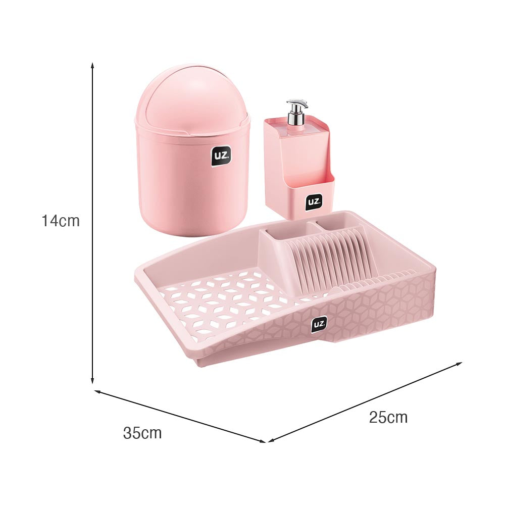 Kit Pia Multiuso 3 Peças Rosa UZ