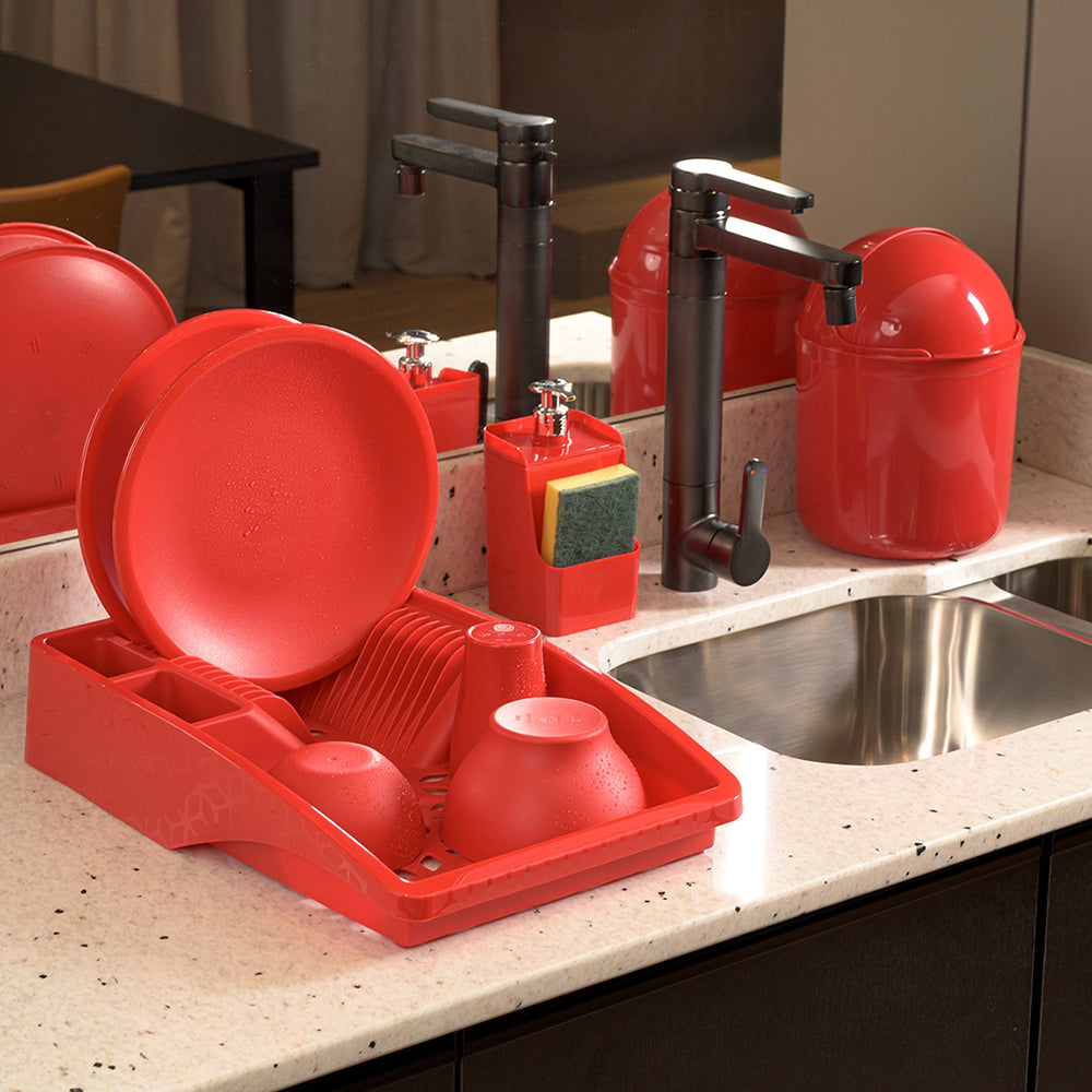 Kit Pia Multiuso 3 Peças Vermelho UZ - fundo branco