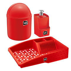 Kit Pia Multiuso 3 Peças Vermelho UZ - ambientada