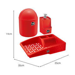 Kit Pia Multiuso 3 Peças Vermelho UZ - medidas